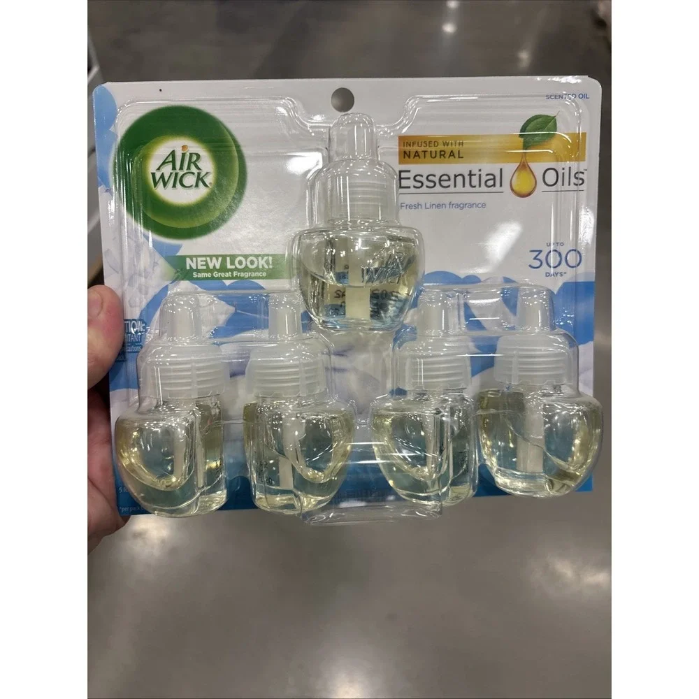 Air Wick Scented Oil 5 Refills Snuggle Fresh Linen 3.38 Fl.oz